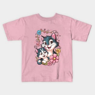 Mothers Day Cute Cats Kids T-Shirt